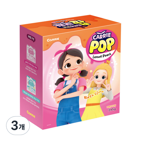 캐리앤샵 캐리팝 목욕 슬라임 레몬피치향, 245g, 3개