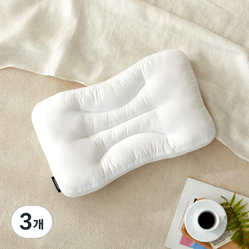 모던하우스 ON 부드럽고 낮은 목이 편안한 메쉬 경추베개, 아이보리, 3개