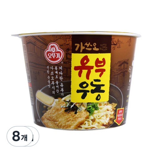오뚜기 유부우동 컵라면, 100g, 8개