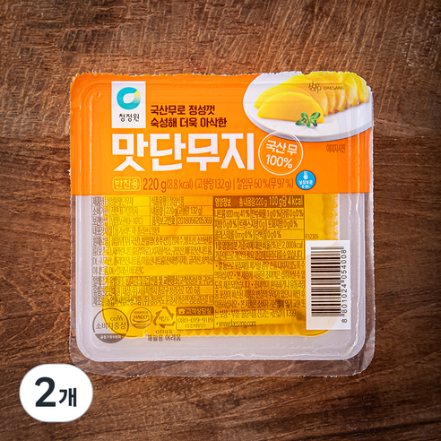 청정원 맛단무지, 220g, 2개