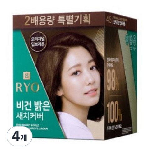 려 비건밝은새치커버 4.5 2배용량 기획 240g, 오리지널 딥브라운, 4개