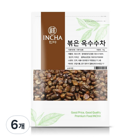 볶은 옥수수차, 1kg, 1개입, 6개