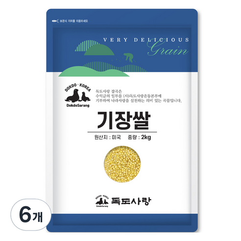 독도사랑 기장쌀, 2kg, 6개