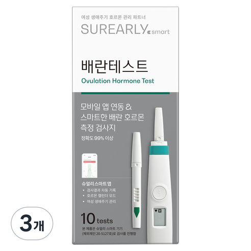 슈얼리 스마트 배란테스트기 기기 별매, 10개입, 3개