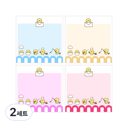 마켓노트 병아리 떡메모지 100p x 4종 세트, 2세트