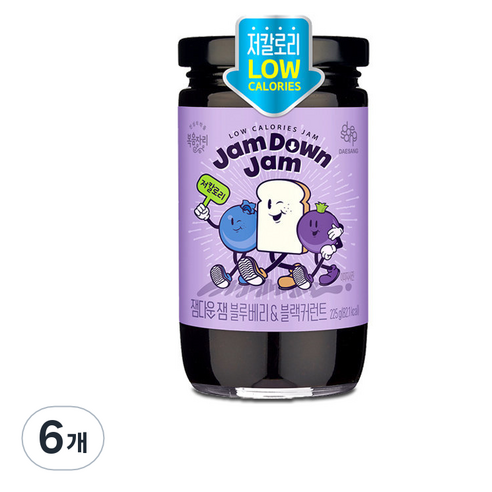 복음자리 잼다운 잼 블루베리 & 블랙커런트, 6개, 225g