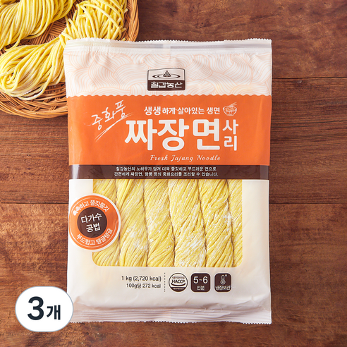 칠갑농산 짜장면사리, 1kg, 3개