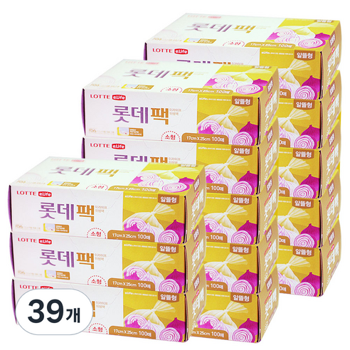 롯데이라이프 일회용 위생팩 알뜰형 소 100p, 39개