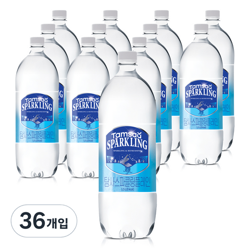탐사 스파클링 플레인, 1.5L, 36개