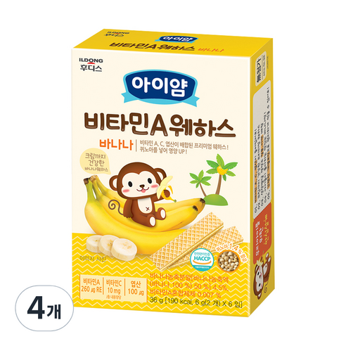 일동후디스 아이얌 비타민A 웨하스, 바나나, 4개, 36g