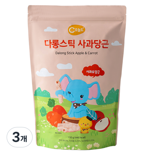 오늘도 다롱스틱 과자, 110g, 3개, 사과당근