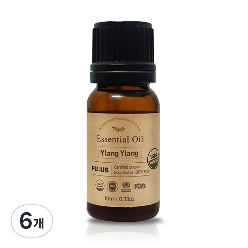 퓨어스 유기농 일랑일랑오일, 10ml, 6개