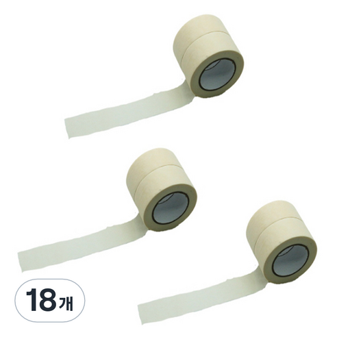 만들하비 컬러 종이 마스킹 테이프 1cm x 13m, 화이트, 18개
