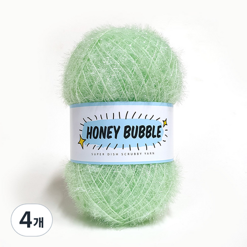 니뜨 허니버블 수세미 뜨개실 90g, 30베이비민트, 4개