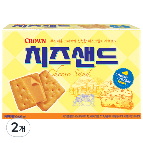 크라운 치즈샌드 과자, 240g, 2개