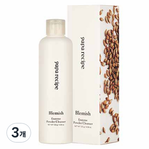 파파레서피 블레미쉬 효소 파우더 대용량 클렌저, 130g, 3개