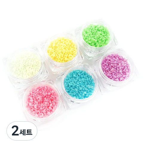 퍼니네일 야광석글리터 6종세트, 혼합 색상, 2세트