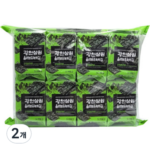 삼원 광천 올리브유 녹차 도시락김 16p, 64g, 2개