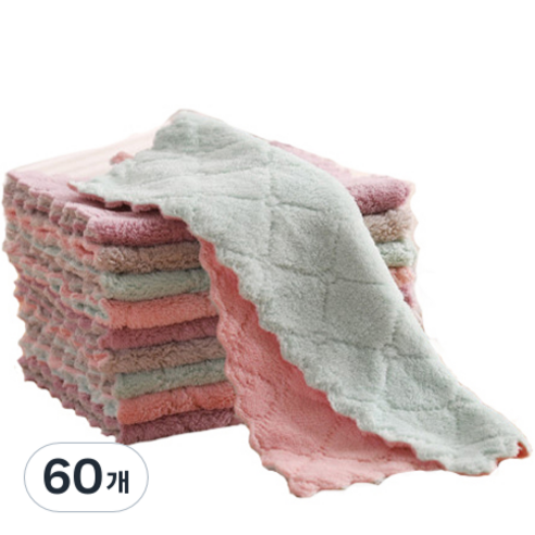 극세사 요술 벨벳 정사각 행주 랜덤 발송, 60개