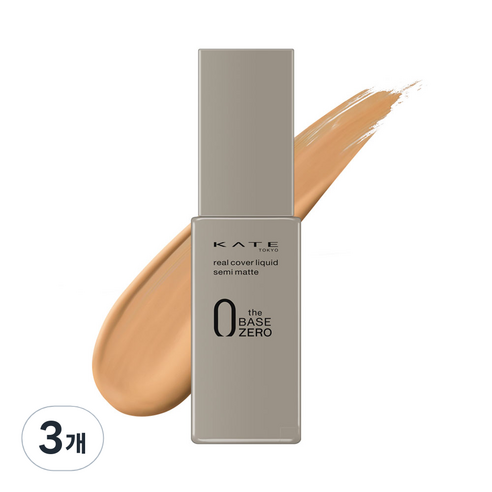 케이트 리얼 커버 세미 매트 리퀴드 파운데이션 30ml, 03 베이지, 3개
