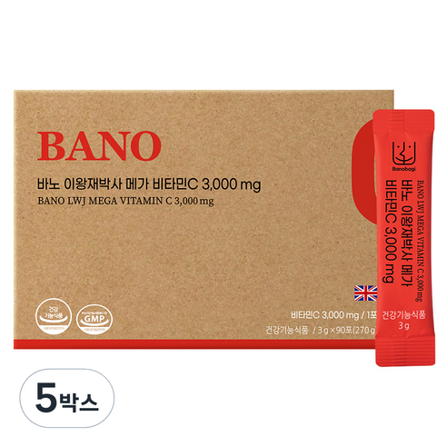 바노 이왕재 박사 메가 비타민C 3000mg 90p, 270g, 5박스
