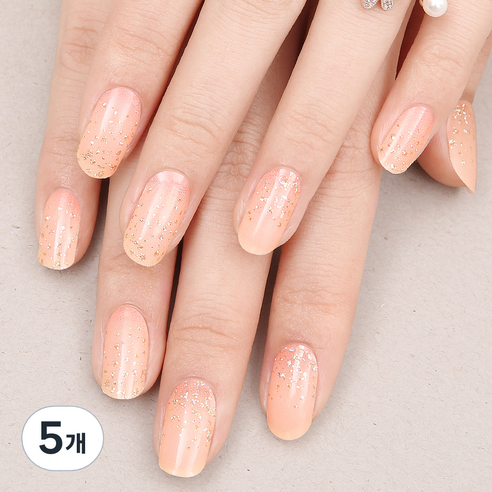 바바코코 젤네일 스티커 34p, 5개, BLING GLOW