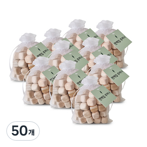 편백아트 편백칩 방향 주머니 소, 45g, 50개