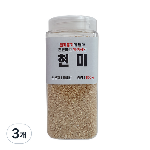 대한농산 통에담은 현미, 800g, 3개