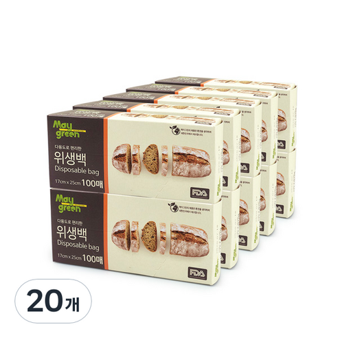 메이그린 위생백 소 17 x 25 cm 100p, 20개