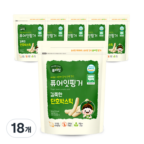 퓨어잇 핑거 길쭉한 야채스틱 30g, 단호박, 18개