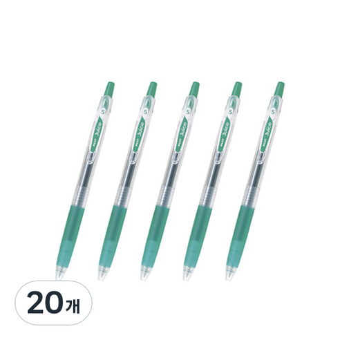 파이롯트 주스 젤잉크펜 0.5mm LJU-10EF, 그린, 20개