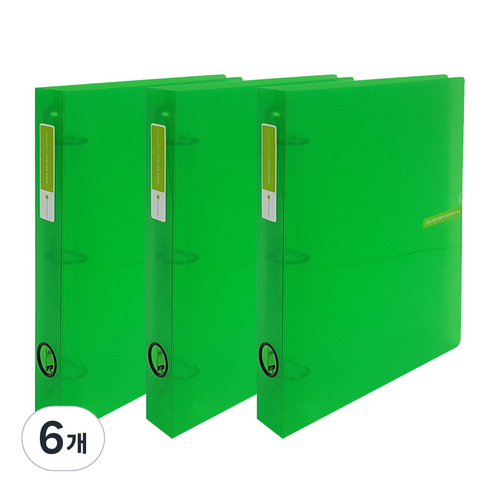 청운 칼라칩 D링 바인더 3공 3cm A4, 초록, 6개