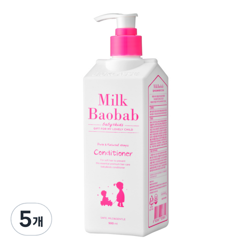 밀크바오밥 베이비 앤 키즈 컨디셔너 풍선껌향, 500ml, 5개