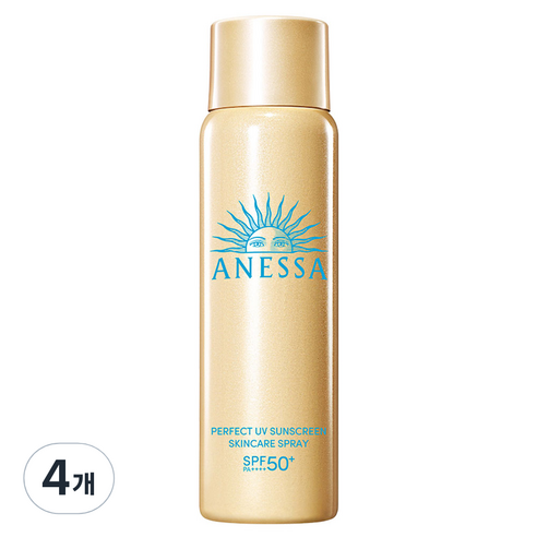아넷사 퍼펙트 UV 선스크린 스킨케어 스프레이 SPF50+ PA ++++, 60g, 4개