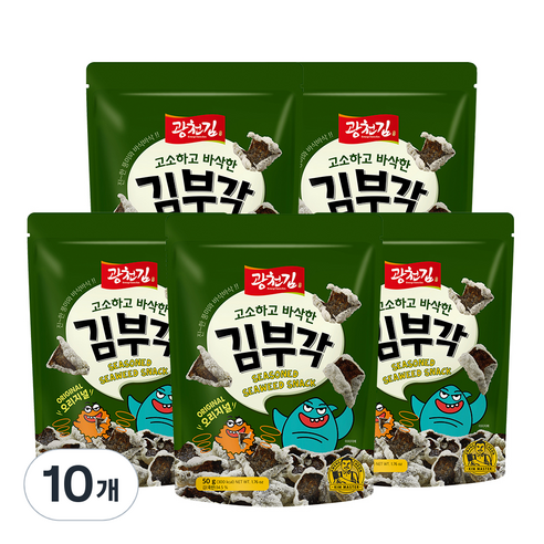광천김 고소하고 바삭한 김부각 오리지널, 50g, 10개
