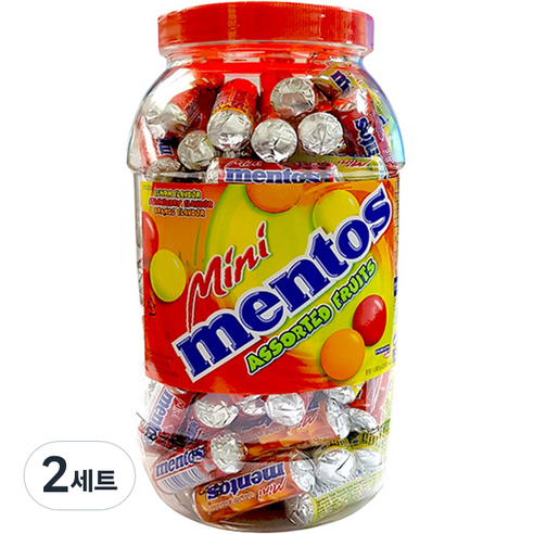 멘토스 미니 푸르티 츄잉캔디, 1000g, 2세트