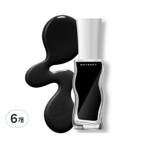 엔트로피메이크업 필 오프 네일, 롱블랙, 10ml, 6개