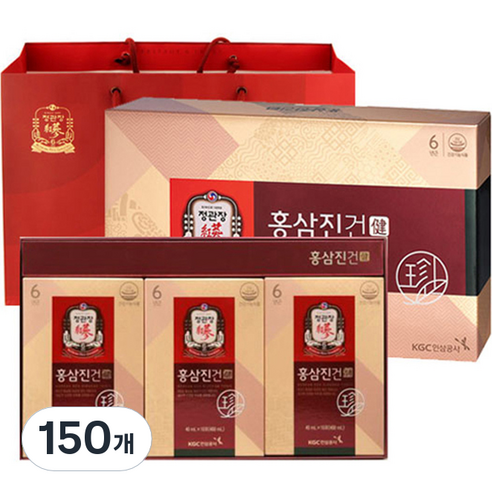 정관장 홍삼진건 파우치 + 쇼핑백, 40ml, 150개