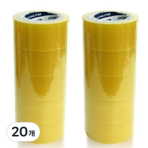보스 THE 튼튼한 경포장용53MIC 박스테이프 48mm x 40m, 투명, 20개