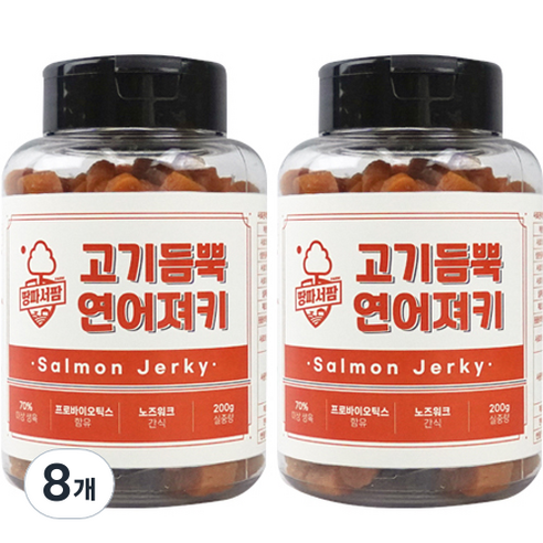 땅파서팜 강아지 고기듬뿍 연어 져키 200g, 8개