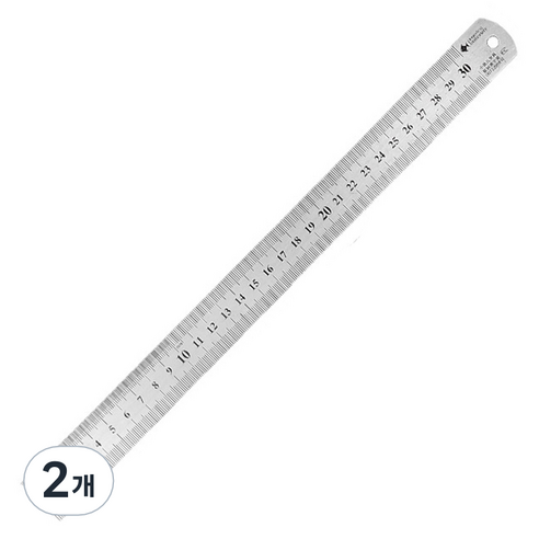 영바영 스테인레스 스틸 반영구 양면 직자 30cm, 실버, 2개