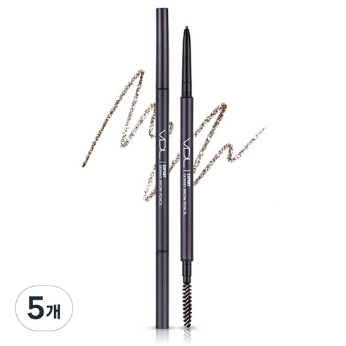 브이디엘 엑스퍼트 스키니 브로우 펜슬 0.05g, 03 브라운, 5개
