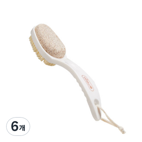 굿프랩 2 in 1 멀티 풋케어 발각질 제거솔 화이트, 1개입, 6개