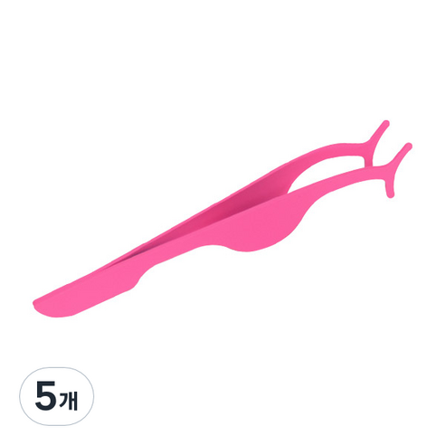 와이츄 속눈썹 집게 와이드형 베이직, 핑크, 5개