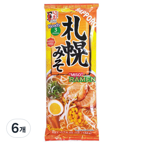 이쯔키 삿포로풍 미소 라멘 2인분 186g, 6개