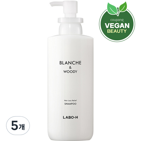라보에이치 탈모증상완화 두피강화 샴푸 블랑쉬앤우디, 5개, 400ml
