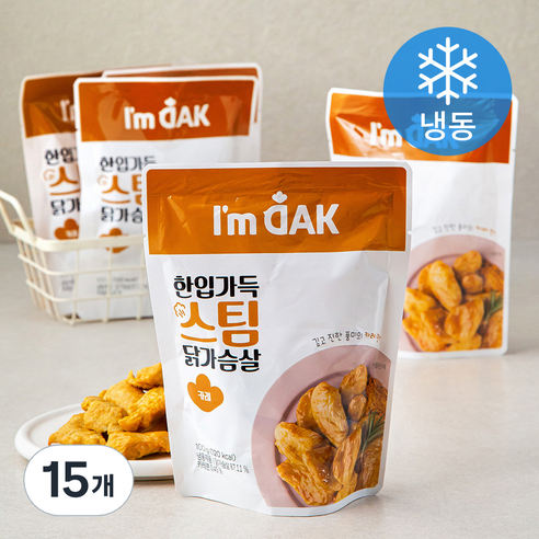 아임닭 한입가득 스팀 닭가슴살 카레 (냉동), 15개, 100g