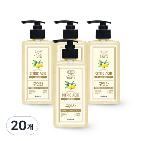 코디앳홈 구연산 레몬향 주방세제, 20개, 500ml