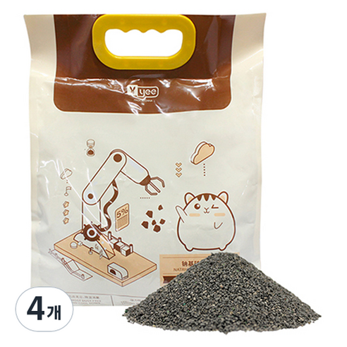 YEE 벤토나이트 화장실 목욕 모래, 2.5kg, 4개