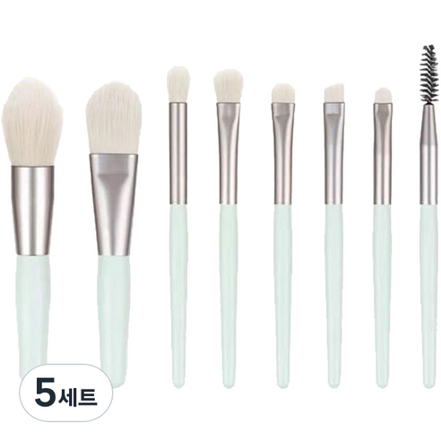 더벨라 블러셔 메이크업 브러쉬 8종 세트, 그린, 5세트